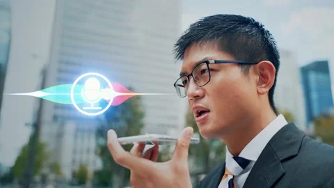 Voice recognition concept. AI assistant. Video stock 161939695