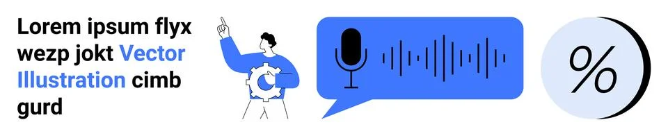 Voice Recognition Concept with Analytics and Conversation Insights 스톡 일러스트