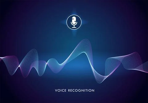 Voice recognition concept flat vector illustration of sound symbol intelligent Stock Illustration