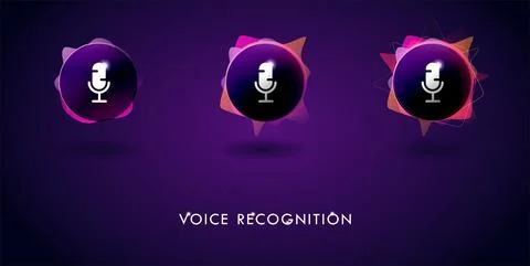 Voice recognition concept flat vector illustration of sound symbol intelligent Stock Illustration