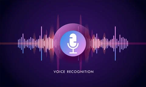 Voice recognition concept, vector illustration of sound symbol intelligent Stock Illustration