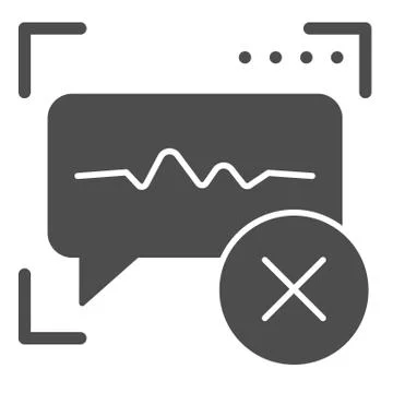 Voice recognition denied solid icon. Sound identification wrong vector イラスト素材