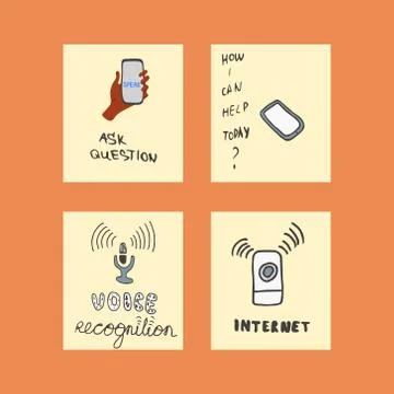 Voice Recognition doodle illustration. Stock Illustration