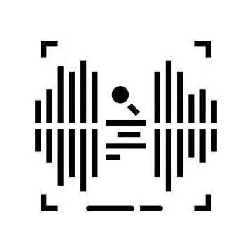 Voice recognition glyph icon vector illustration Illustrazione stock