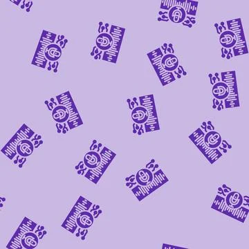 Voice recognition glyph vector seamless pattern Stock Illustration