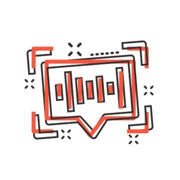 Voice recognition icon in comic style. Authentication sound vector cartoon il Stock Illustration