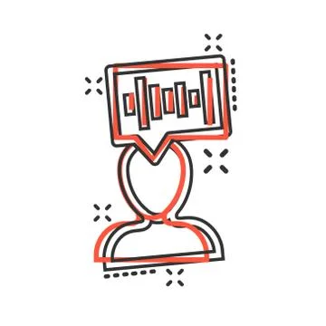 Voice recognition icon in comic style. Authentication sound vector cartoon il Illustrazione stock