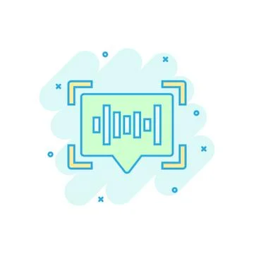 Voice recognition icon in comic style. Authentication sound vector cartoon il Stock Illustration