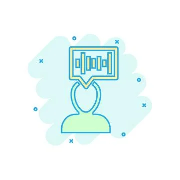 Voice recognition icon in comic style. Authentication sound vector cartoon il Stock Illustration