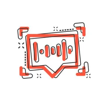 Voice recognition icon in comic style. Authentication sound vector cartoon il Stock Illustration