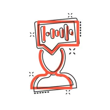 Voice recognition icon in comic style. Authentication sound vector cartoon il Stock Illustration