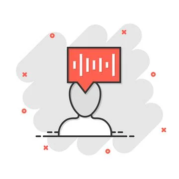 Voice recognition icon in comic style. Authentication sound vector cartoon il Stock Illustration