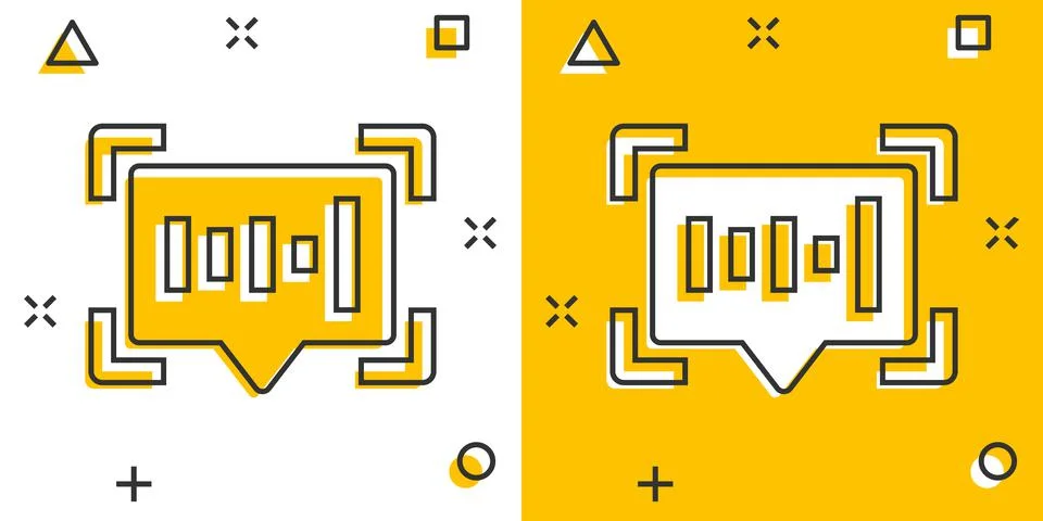 Voice recognition icon in comic style. Authentication sound vector cartoon il Stock Illustration