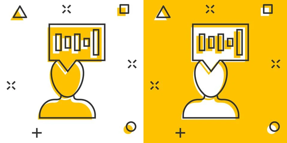 Voice recognition icon in comic style. Authentication sound vector cartoon il Stock Illustration