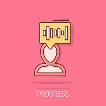 Voice recognition icon in comic style. Authentication sound vector cartoon .. Illustrazione stock