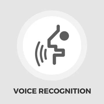 Voice recognition icon flat Illustrazione stock