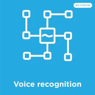 Voice recognition icon isolated on blue background 무료 스톡 일러스트