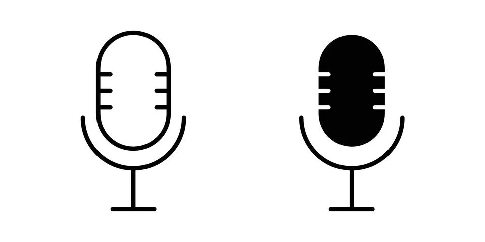 Voice recognition icon linear versions pack on white background イラスト素材