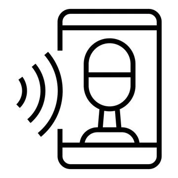 Voice recognition icon outline vector. Speech command Stock Illustration