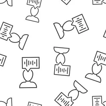 Voice recognition icon seamless pattern background. Authentication sound vect Illustrazione stock