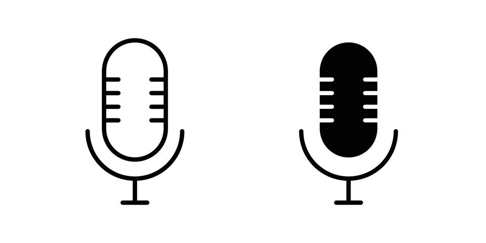 Voice recognition icon set modern line and solid style collection. Illustrazione stock