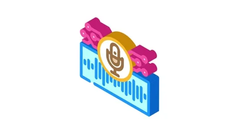Voice recognition isometric icon animation Stock Footage 327282484