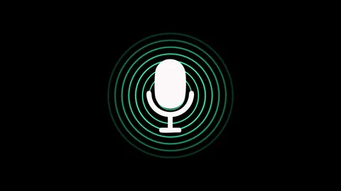 Voice recognition microphone animation Stock Footage 328386924