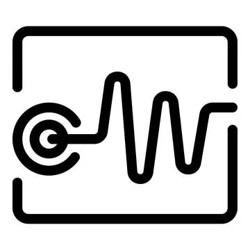 Voice recognition software analyzing sound wave on a screen Stock Illustration
