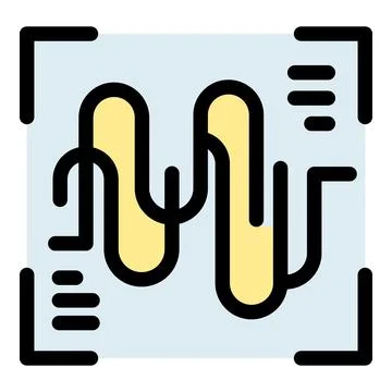 Voice recognition software analyzing sound wave on grid background Stock Illustration