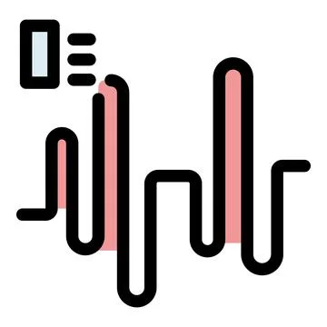 Voice recognition software analyzing sound wave for speech to text Stock Illustration