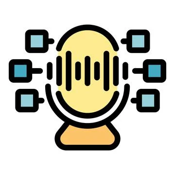 Voice recognition software converting audio signal into digital data 库存插图