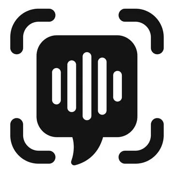 Voice recognition software detecting audio sound wave in speech bubble Illustrazione stock