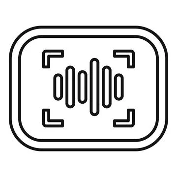 Voice recognition software detecting sound wave on a screen Stock Illustration