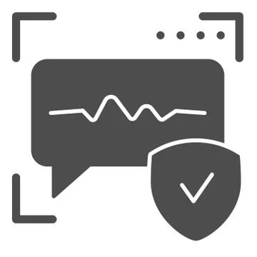 Voice recognition solid icon. Sound identification vector illustration isolated Stock Illustration