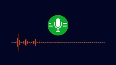 Voice recognition speaker icon with audio wavefrom isolated on dark backgroun Stock Footage 274628240