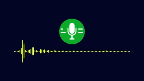 Voice recognition speaker icon with audio wavefrom isolated on dark backgroun Stock Footage 274628247
