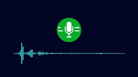Voice recognition speaker icon with audio wavefrom isolated on dark backgroun Stock Footage 274628257