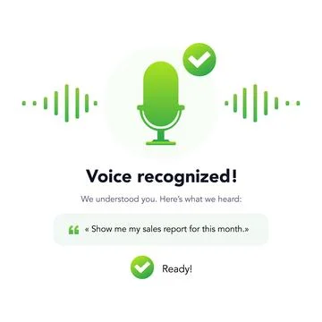 Voice recognition success interface. vector illustration Stock Illustration