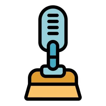 Voice recognition system converting audio signal into text on screen Stock Illustration