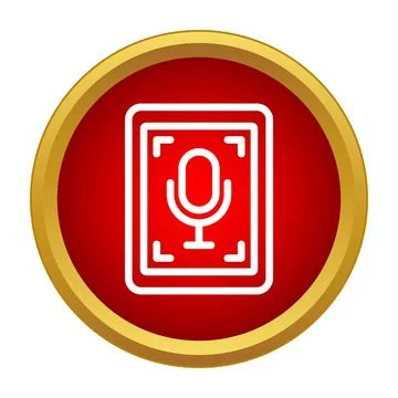 Voice recognition system detecting sound waves icon Stock Illustration