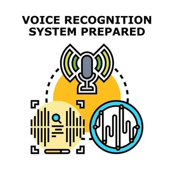 Voice recognition system preparing for audio analysis Stock Illustration