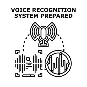 Voice recognition system preparing for audio analysis Stock Illustration