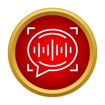 Voice recognition technology identifying speech audio sound waves Stock-Illustration