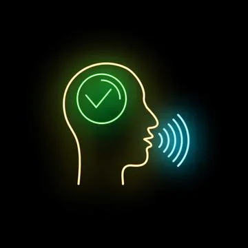 Voice recognition technology managing speech control system successfully Stock Illustration
