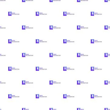 Voice recognition technology seamless pattern on white background Illustrazione stock