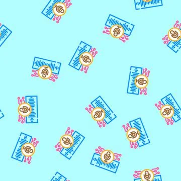 Voice recognition vector seamless pattern 库存插图