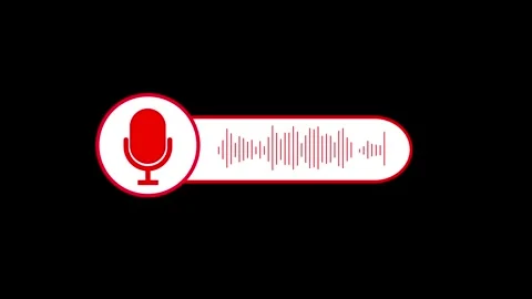 Voice recognition wave, voice message line graph with microphone, Social me.. Stock Footage 310578064