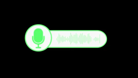 Voice recognition wave, voice message line graph with microphone, Social me.. Stock Footage 310578066