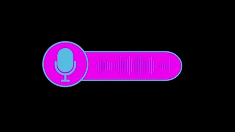Voice recognition wave, voice message line graph with microphone, Social me.. Stock Footage 310578067