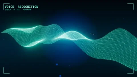 Voice recognition waveform ribbon surface Stock Footage 339995416